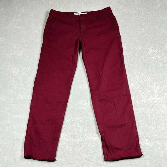 Frank & Eileen Pants Size 0 Wicklow Italian Performance Chino Stretch Raw Hem - Picture 1 of 12